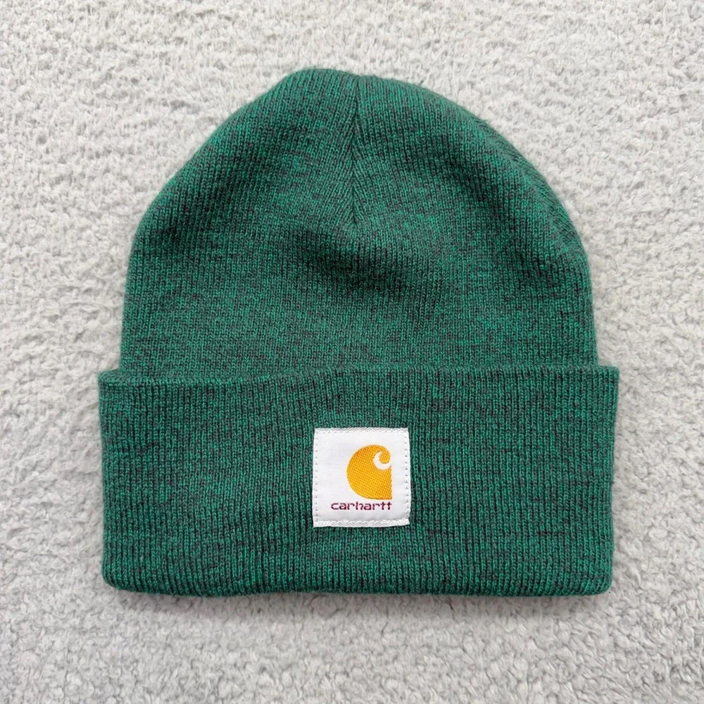 Carhartt A18 Acrylic Watch Hat Beanie Heather Green Cuffed‎ Knit Cap Spring 2023